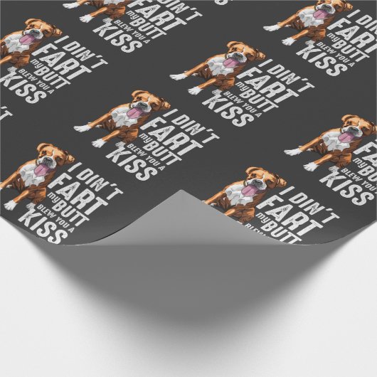Funny Farting Boxer Hund Lover Joke Geschenkpapier (Ecke)