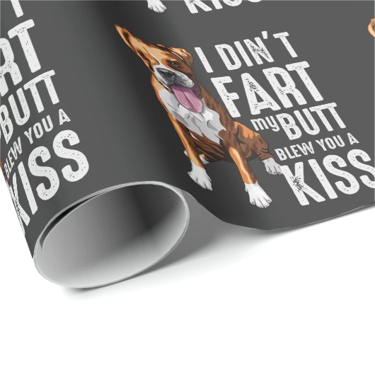 Funny Farting Boxer Hund Lover Joke Geschenkpapier (Rolleneckpunkt)