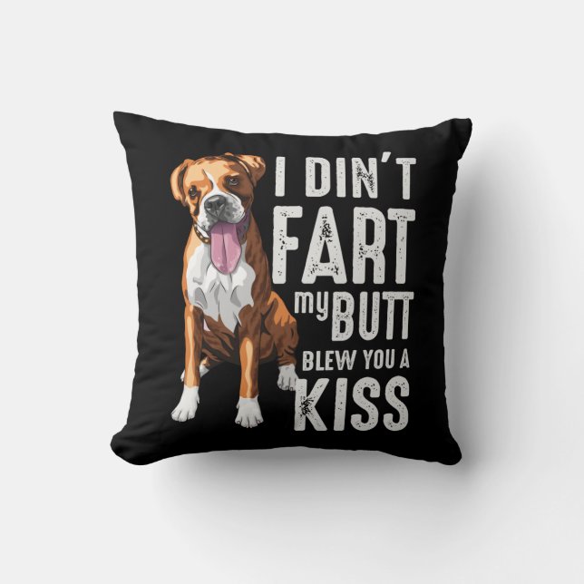 Funny Farting Boxer Hund Lover Joke Kissen (Vorderseite)