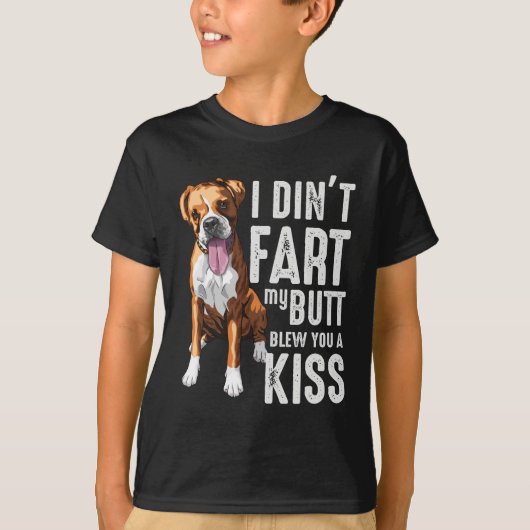 Funny Farting Boxer Hund Lover Joke T-Shirt (Vorderseite)
