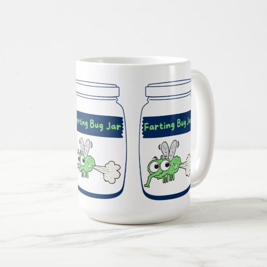 Funny Farting Bug Jar Kaffeetasse (VorderseiteRechts)