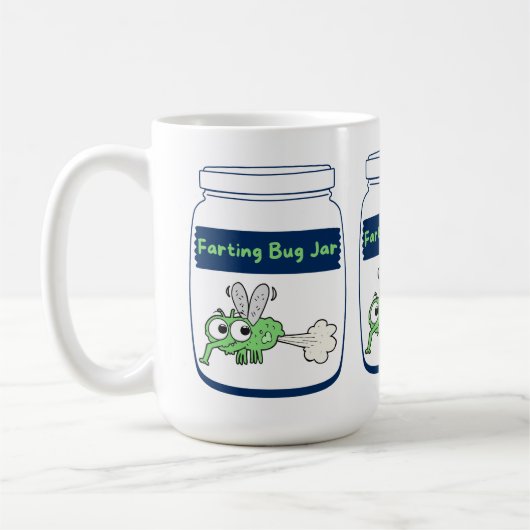 Funny Farting Bug Jar Kaffeetasse (Links)