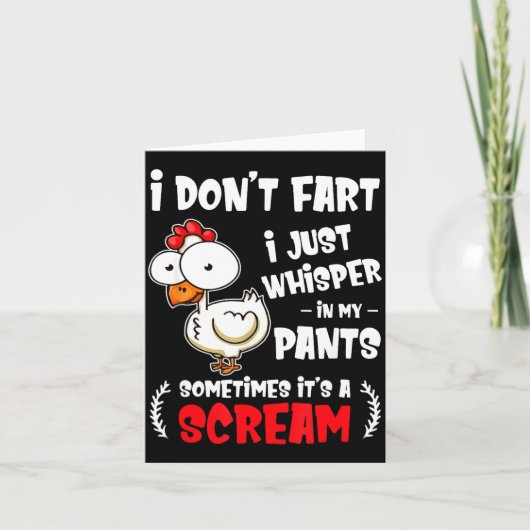 Funny Farting Chicken Lover I Dont Fart I Whisper  Karte (Vorderseite)