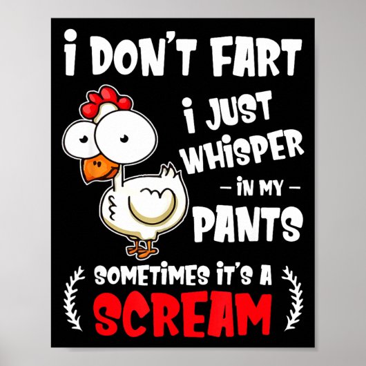 Funny Farting Chicken Lover I Dont Fart I Whisper Poster (Vorne)