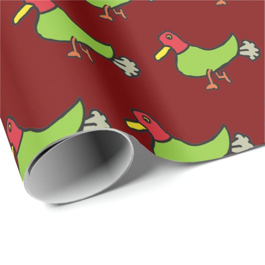 Funny Farting Duck Geschenkpapier (Rolleneckpunkt)