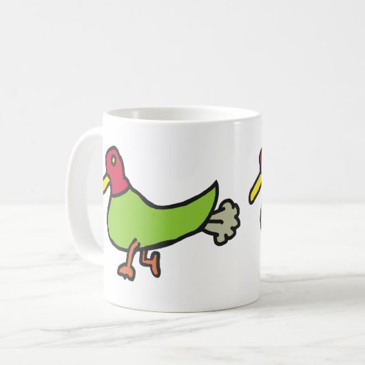 Funny Farting Duck Kaffeetasse (Vorderseite Links)