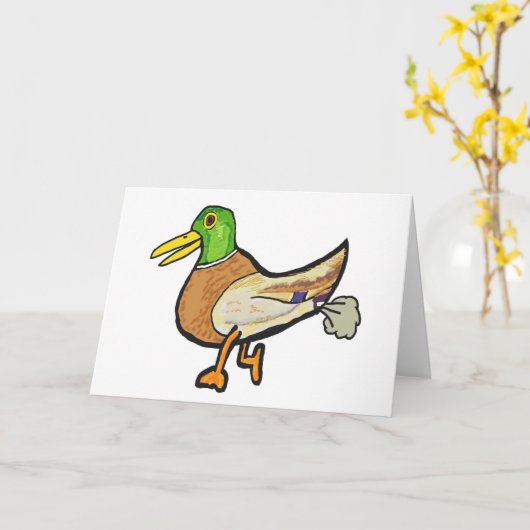 Funny Farting Duck Karte (Gelbe Blume)