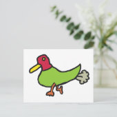 Funny Farting Duck Postkarte (Stehend Vorderseite)
