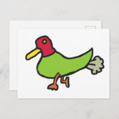 Funny Farting Duck Postkarte (Vorne/Hinten)