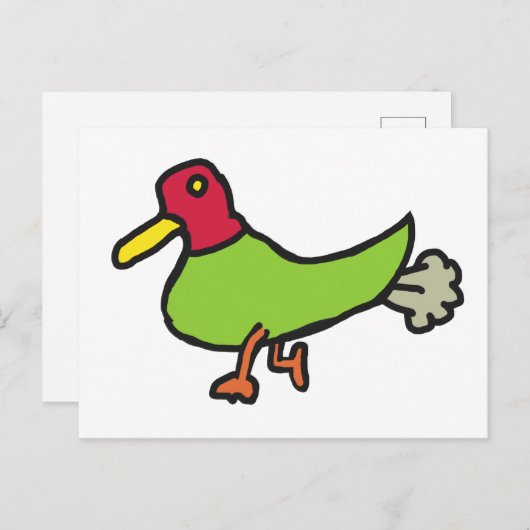 Funny Farting Duck Postkarte (Vorne/Hinten)