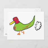 Funny Farting Duck Postkarte (Vorne/Hinten)