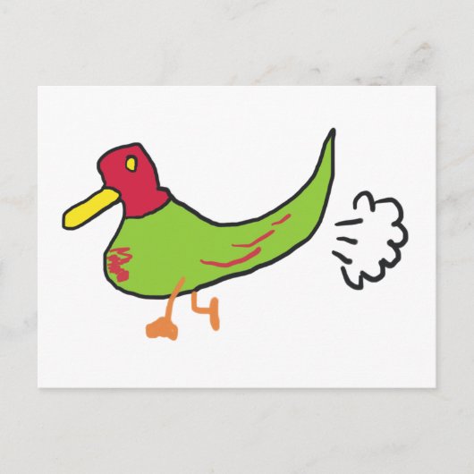 Funny Farting Duck Postkarte (Vorderseite)