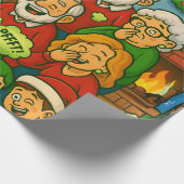 Funny Farting Family Christmas Geschenkpapier (Ecke)