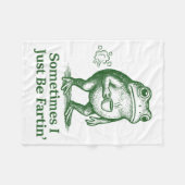 Funny Farting Frog Fart Joke Sometimes I Just Be F Fleecedecke (Vorderseite (Horizontal))