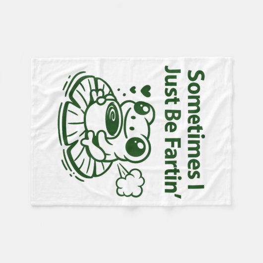 Funny Farting Frog Froglet Fart Sometimes I Just B Fleecedecke (Vorderseite (Horizontal))