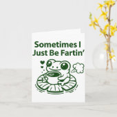 Funny Farting Frog Froglet Fart Sometimes I Just B Karte (Gelbe Blume)