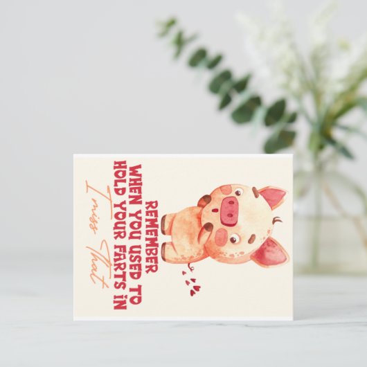 Funny Farting  Postkarte (Stehend Vorderseite)