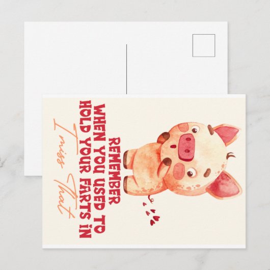 Funny Farting  Postkarte (Vorne/Hinten)