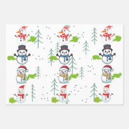Funny Farting Snowmen Christmas Geschenkpapier Set