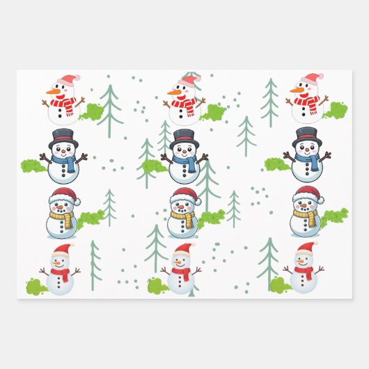 Funny Farting Snowmen Christmas Geschenkpapier Set (Vorderseite)