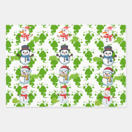 Funny Farting Snowmen Christmas Geschenkpapier Set