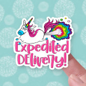 Funny Farting Unicorn Expedition Delivery Business Aufkleber