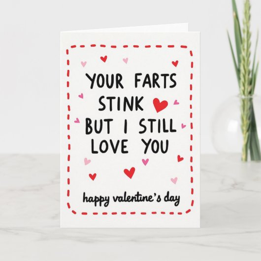 Funny Farts Stink Valentines Love Card Karte (Vorderseite)