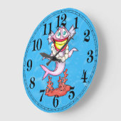Funny Fashion Diva Fish Wall Clock Große Wanduhr (Winkel)
