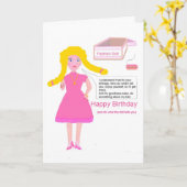 Funny fashion doll,Girls birthday card Karte (Gelbe Blume)