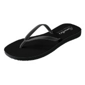 Funny Fashion Pun Little Black Flip Flops Badesandalen (Schrägansicht)