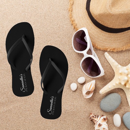 Funny Fashion Pun Little Black Flip Flops Badesandalen