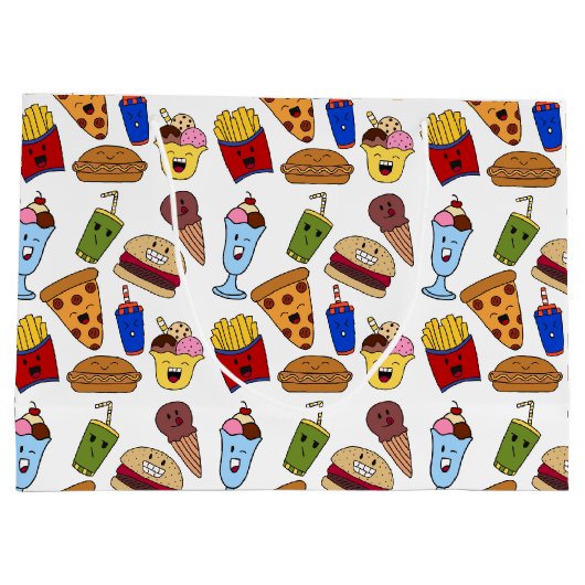 Funny Fast Food Geschenktasche Große Geschenktüte (Rückseite)