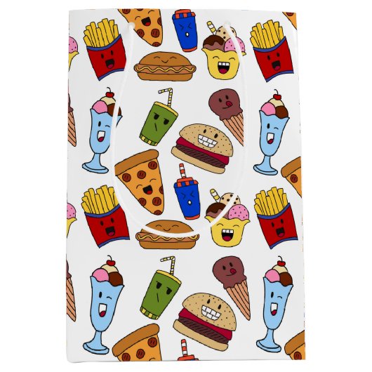 Funny Fast Food Geschenktasche Mittlere Geschenktüte (Vorderseite)
