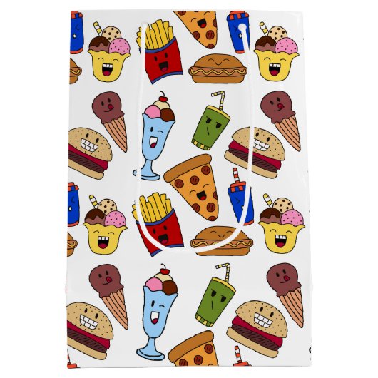 Funny Fast Food Geschenktasche Mittlere Geschenktüte (Rückseite)