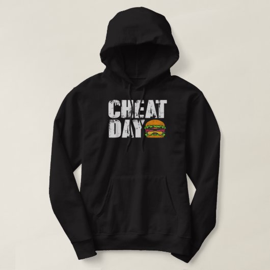 Funny Fast Food Hamburger Cheeseburger Cheat Day Hoodie (Design vorne)