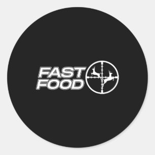 Funny Fast Food Hirsch Jagd Geschenk für Jäger Män Runder Aufkleber