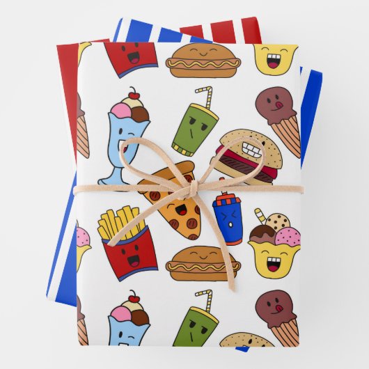 Funny Fast Food Wrapper Set Geschenkpapier Set (Beispiel)