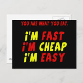 Funny Fast günstig Easy T - Shirt Geschenke Postkarte (Vorne/Hinten)