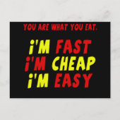 Funny Fast günstig Easy T - Shirt Geschenke Postkarte (Vorderseite)