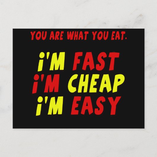 Funny Fast günstig Easy T - Shirt Geschenke Postkarte (Vorderseite)
