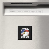 Funny Fat American Jesus Hamburger Sarcastic 4th O Magnet (In Situ (Geschirrspüler))