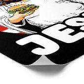 Funny Fat American Jesus Hamburger Sarcastic 4th O Poster (Ecke)