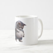 Funny Fat Cat Chubby Chonk Cat Feline Pet Lovers Kaffeetasse (VorderseiteRechts)