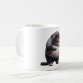 Funny Fat Cat Chubby Chonk Cat Feline Pet Lovers Kaffeetasse (Vorderseite Links)