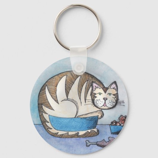 Funny Fat Cat Custom Key Chain Schlüsselanhänger (Vorderseite)