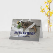 Funny Fat Cat Geburtstags Grußkarte Karte (Gelbe Blume)