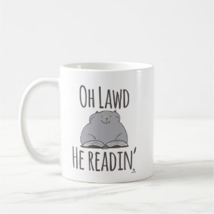 Funny Fat Cat He Reading Kitty Fun Motto Kaffeetasse