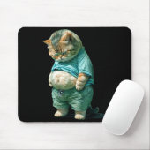 Funny Fat Cat Ia Art Design Print  Mousepad (Mit Mouse)