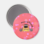 Funny Fat Cat Lift Gewicht Magnet (Vorderseite/Rückseite)