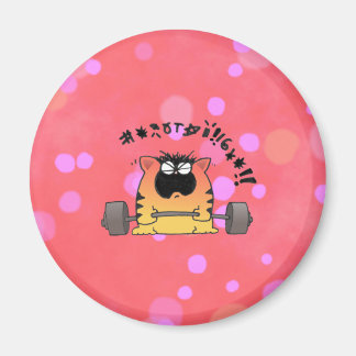 Funny Fat Cat Lift Gewicht Magnet